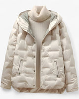 Hooded Quilted Jacket with Snap Closure