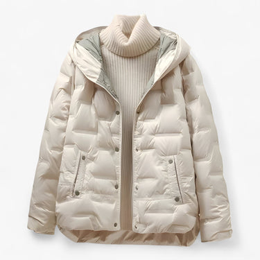 Hooded Quilted Jacket with Snap Closure