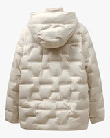 Hooded Quilted Jacket with Snap Closure
