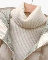 Hooded Quilted Jacket with Snap Closure