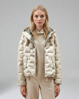 Hooded Quilted Jacket with Snap Closure
