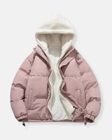Hooded Quilted Winter Jacket with Plush Lining
