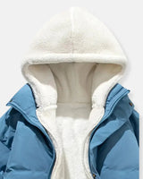 Hooded Quilted Winter Jacket with Plush Lining
