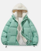 Hooded Quilted Winter Jacket with Plush Lining