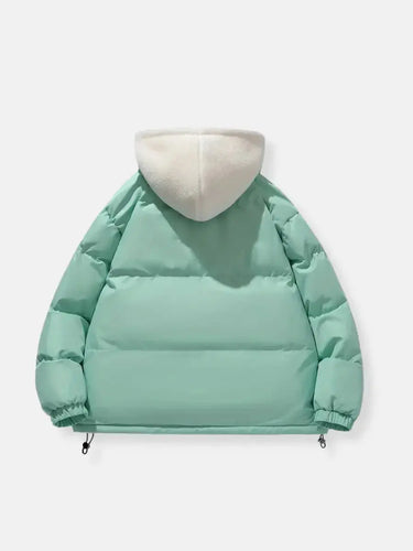 Hooded Quilted Winter Jacket with Plush Lining