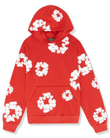 Hooded Tracksuit Set with Drawstring Trousers and Floral Detail