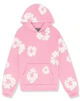 Hooded Tracksuit Set with Drawstring Trousers and Floral Detail