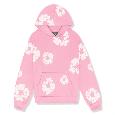 Hooded Tracksuit Set with Drawstring Trousers and Floral Detail