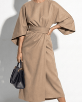 Kimono Sleeve Maxi Dress with Tie Waist