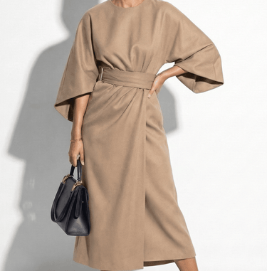 Kimono Sleeve Maxi Dress with Tie Waist