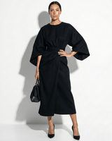 Kimono Sleeve Maxi Dress with Tie Waist