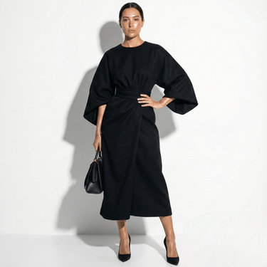 Kimono Sleeve Maxi Dress with Tie Waist