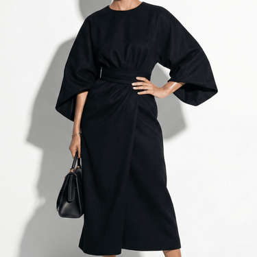 Kimono Sleeve Maxi Dress with Tie Waist