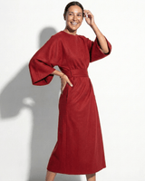 Kimono Sleeve Maxi Dress with Tie Waist