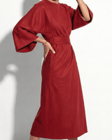 Kimono Sleeve Maxi Dress with Tie Waist