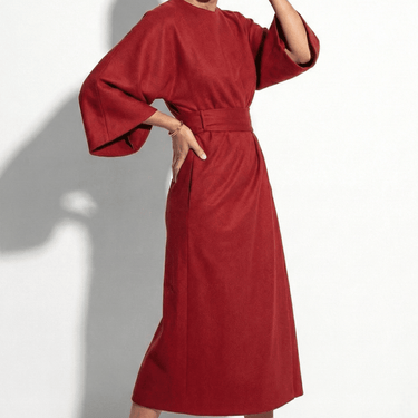 Kimono Sleeve Maxi Dress with Tie Waist
