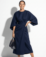 Kimono Sleeve Maxi Dress with Tie Waist