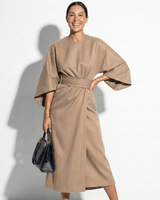Kimono Sleeve Maxi Dress with Tie Waist