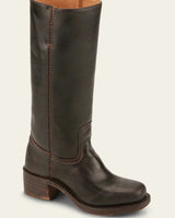 Knee High Boots with Block Heel and Stitched Welt