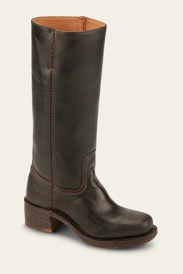 Knee High Boots with Block Heel and Stitched Welt