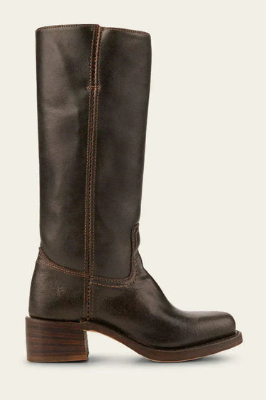 Knee High Boots with Block Heel and Stitched Welt