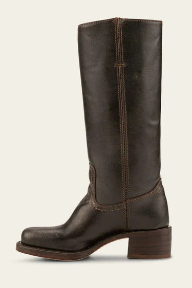 Knee High Boots with Block Heel and Stitched Welt