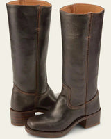 Knee High Boots with Block Heel and Stitched Welt