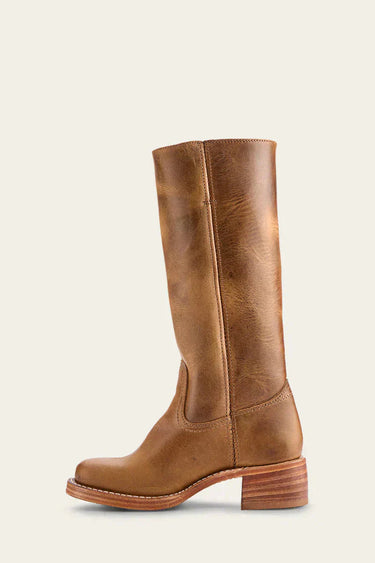 Knee High Boots with Block Heel and Stitched Welt