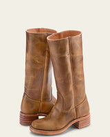 Knee High Boots with Block Heel and Stitched Welt