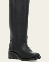 Knee High Boots with Block Heel and Stitched Welt