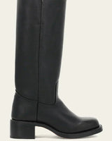 Knee High Boots with Block Heel and Stitched Welt