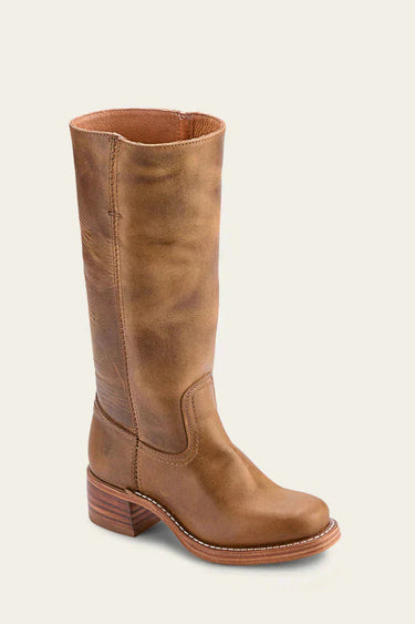 Knee High Boots with Block Heel and Stitched Welt