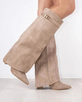 Knee-High Boots with Buckle Detail