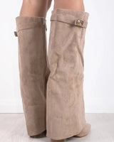 Knee-High Boots with Buckle Detail