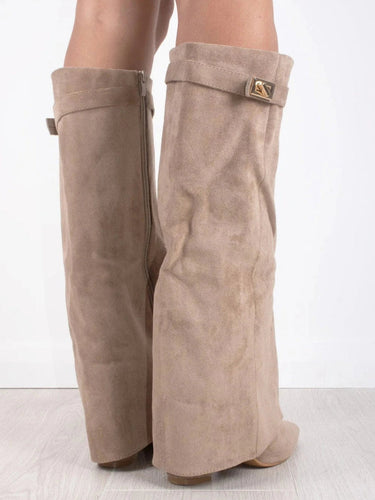 Knee-High Boots with Buckle Detail