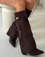 Knee-High Boots with Buckle Detail