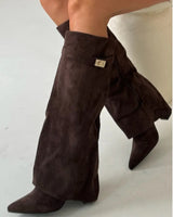 Knee-High Boots with Buckle Detail