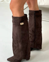 Knee-High Boots with Buckle Detail