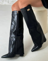 Knee-High Boots with Buckle Detail