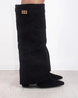 Knee-High Boots with Buckle Detail