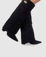 Knee-High Boots with Buckle Detail