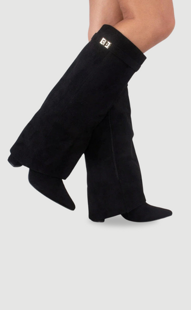 Knee-High Boots with Buckle Detail
