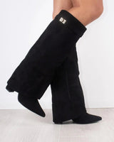 Knee-High Boots with Buckle Detail