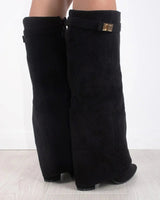 Knee-High Boots with Buckle Detail