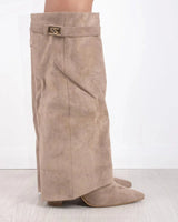 Knee-High Boots with Buckle Detail