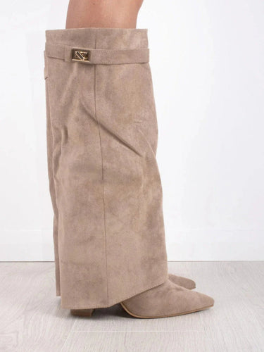 Knee-High Boots with Buckle Detail