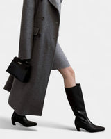 Knee High Boots with Pointed Toe and Block Heel