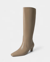 Knee High Boots with Pointed Toe and Block Heel