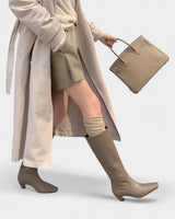 Knee High Boots with Pointed Toe and Block Heel