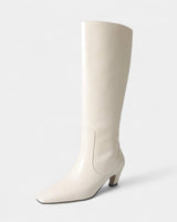 Knee High Boots with Pointed Toe and Block Heel